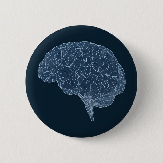 Zeichn des Polygonalen Gehirns - Neuronales Netzwe Button (Vorderseite)