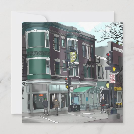 Zeichn des Stadtzentrums von Madison, Wisconsin Karte (Vorderseite)