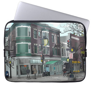 Zeichn des Stadtzentrums von Madison, Wisconsin Laptopschutzhülle