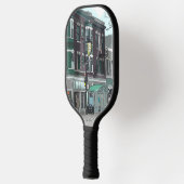 Zeichn des Stadtzentrums von Madison, Wisconsin Pickleball Schläger (Links)