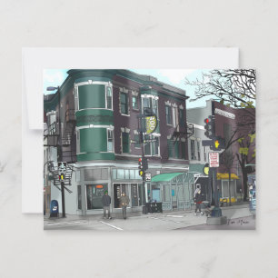 Zeichn des Stadtzentrums von Madison, Wisconsin Postkarte