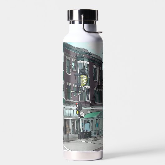 Zeichn des Stadtzentrums von Madison, Wisconsin Trinkflasche (Links)