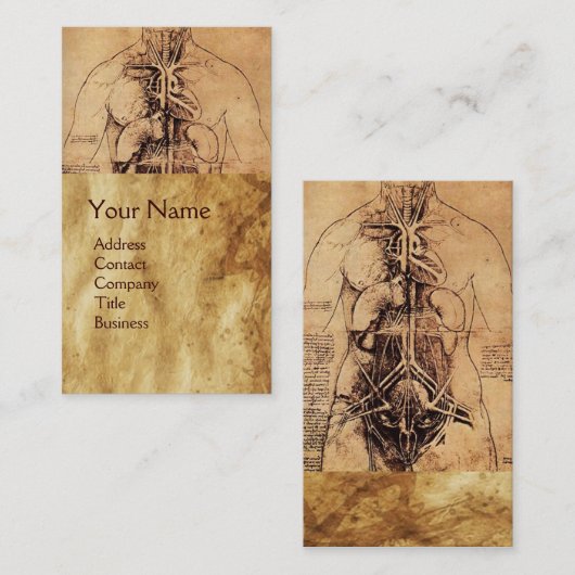 Zeichn des Torso-Braun-Pergaments der Frau Visitenkarte (Vorne/Hinten)