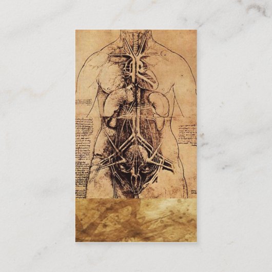 Zeichn des Torso-Braun-Pergaments der Frau Visitenkarte (Rückseite)