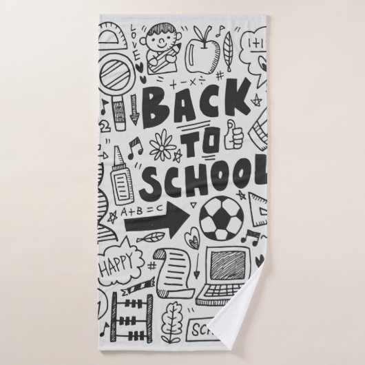 zeichn-Doodschule Badehandtuch (Badehandtuch)