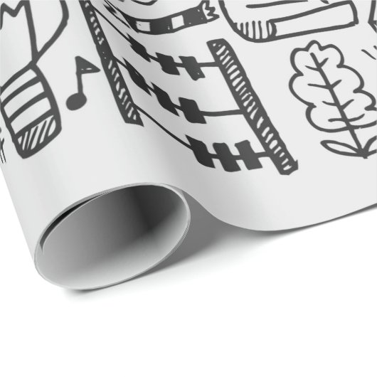 zeichn-Doodschule Geschenkpapier (Rolleneckpunkt)