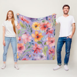 Zeichn einer Blumenkomposition in Aquarellfarben Fleecedecke