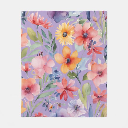 Zeichn einer Blumenkomposition in Aquarellfarben Fleecedecke (Vorderseite)