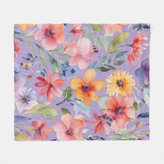 Zeichn einer Blumenkomposition in Aquarellfarben Fleecedecke (Vorderseite (Horizontal))