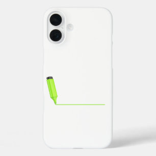 Zeichn einer geraden Linie mit einem grünen Highli iPhone 16 Plus Hülle