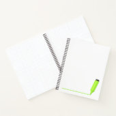 Zeichn einer geraden Linie mit einem grünen Highli Notizblock (Innenseite)