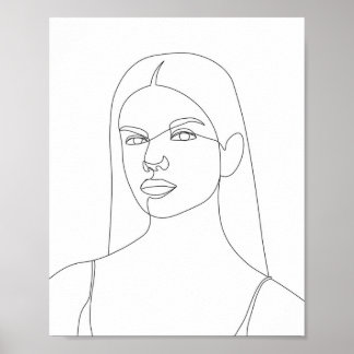 Zeichn einer Hübschen Frau Poster