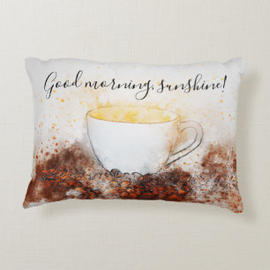 Zeichn einer Kaffeepause unter den Kaffeebohnen Dekokissen