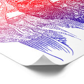 Zeichn einer Kimono-Dame Poster (Ecke)