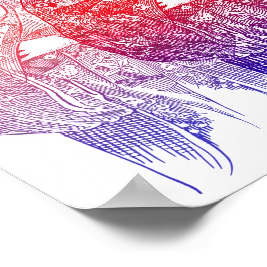 Zeichn einer Kimono-Dame Poster (Ecke)