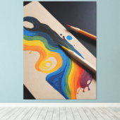 zeichn einer Regenbogenwelle mit zwei farbigen Pen Leinwanddruck (Insitu (Holzboden))
