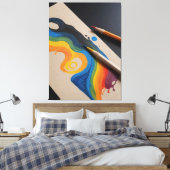 zeichn einer Regenbogenwelle mit zwei farbigen Pen Leinwanddruck (Insitu (Schlafzimmer))