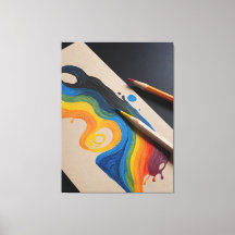 zeichn einer Regenbogenwelle mit zwei farbigen Pen