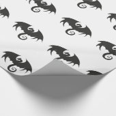 Zeichn einer Silhouette mit schwarzem Drachen Geschenkpapier (Ecke)