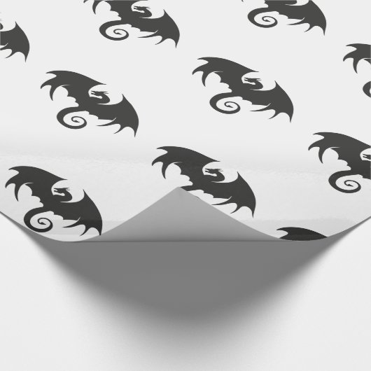 Zeichn einer Silhouette mit schwarzem Drachen Geschenkpapier (Ecke)