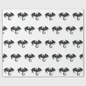 Zeichn einer Silhouette mit schwarzem Drachen Geschenkpapier (Flach)