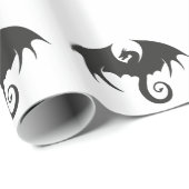 Zeichn einer Silhouette mit schwarzem Drachen Geschenkpapier (Rolleneckpunkt)