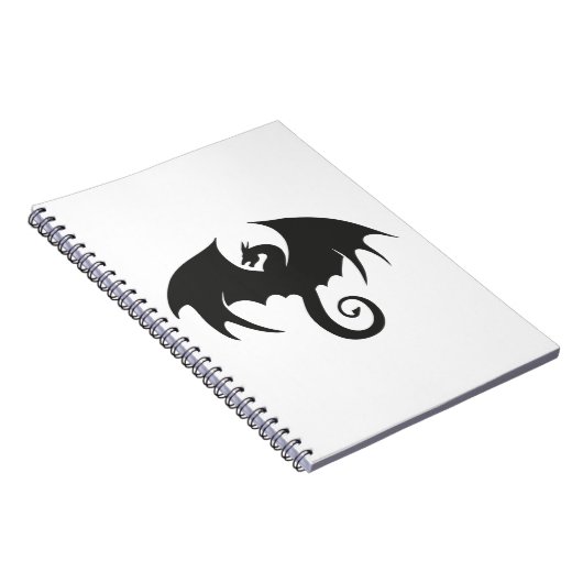 Zeichn einer Silhouette mit schwarzem Drachen Notizblock (Rechte Seite)