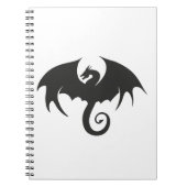 Zeichn einer Silhouette mit schwarzem Drachen Notizblock (Vorderseite)