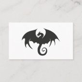 Zeichn einer Silhouette mit schwarzem Drachen Visitenkarte (Rückseite)