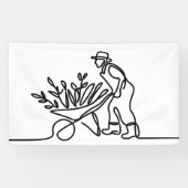 zeichn eines Bauern oder Gärtners Banner (Horizontal)