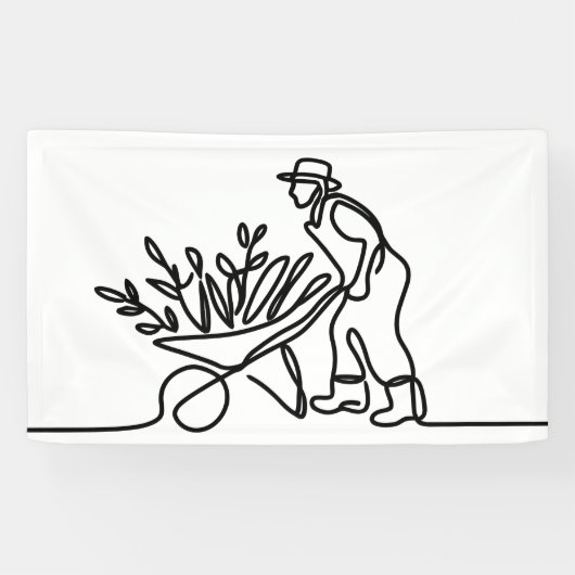 zeichn eines Bauern oder Gärtners Banner (Horizontal)