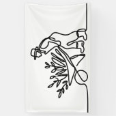 zeichn eines Bauern oder Gärtners Banner (Vertikal)