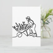 zeichn eines Bauern oder Gärtners Dankeskarte (Stehend Vorderseite)