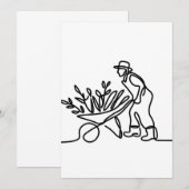 zeichn eines Bauern oder Gärtners Dankeskarte (Vorne/Hinten)