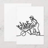 zeichn eines Bauern oder Gärtners Einladung (Vorne/Hinten)