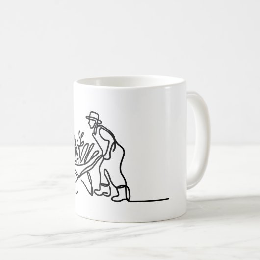 zeichn eines Bauern oder Gärtners Kaffeetasse (VorderseiteRechts)