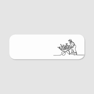 zeichn eines Bauern oder Gärtners Namensschild