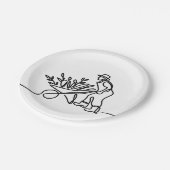 zeichn eines Bauern oder Gärtners Pappteller (Schrägansicht)