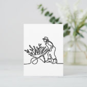 zeichn eines Bauern oder Gärtners Postkarte (Stehend Vorderseite)