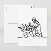 zeichn eines Bauern oder Gärtners Postkarte (Vorne/Hinten)