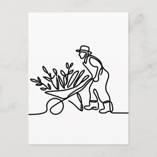 zeichn eines Bauern oder Gärtners Postkarte (Vorderseite)