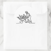 zeichn eines Bauern oder Gärtners Runder Aufkleber (Tasche)