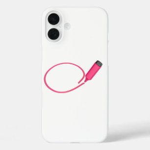 Zeichn eines Kreises mit einem rosa Highlighter iPhone 16 Plus Hülle