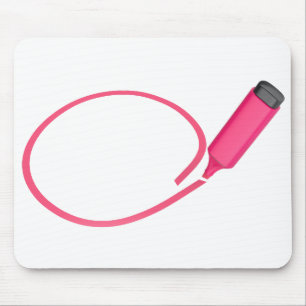 Zeichn eines Kreises mit einem rosa Highlighter Mousepad