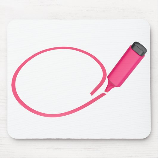 Zeichn eines Kreises mit einem rosa Highlighter Mousepad (Vorne)