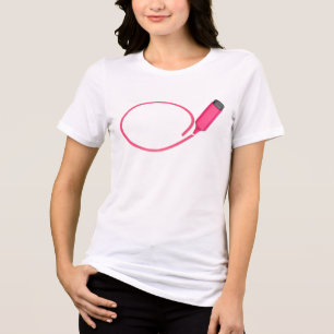 Zeichn eines Kreises mit einem rosa Highlighter Tri-Blend Shirt