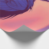 Zeichn eines lila schwarzen Rabe Geschenkpapier (Ecke)