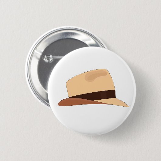 Zeichn eines panamanischen Hutes Button (Vorne & Hinten)