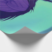 Zeichn eines Raben auf neonblauem Hintergrund Geschenkpapier (Ecke)