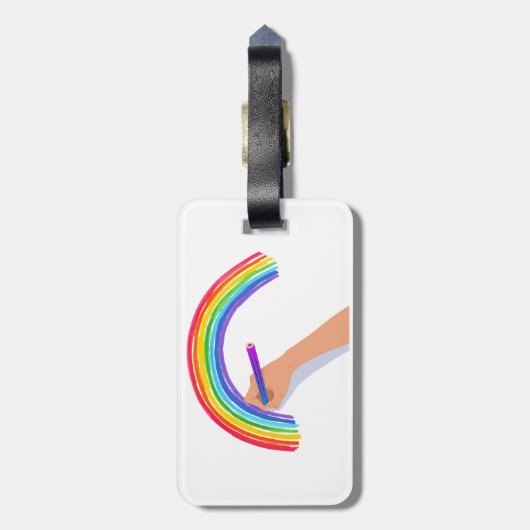 Zeichn eines Regenbogens Gepäckanhänger (Rückseite vertikal)